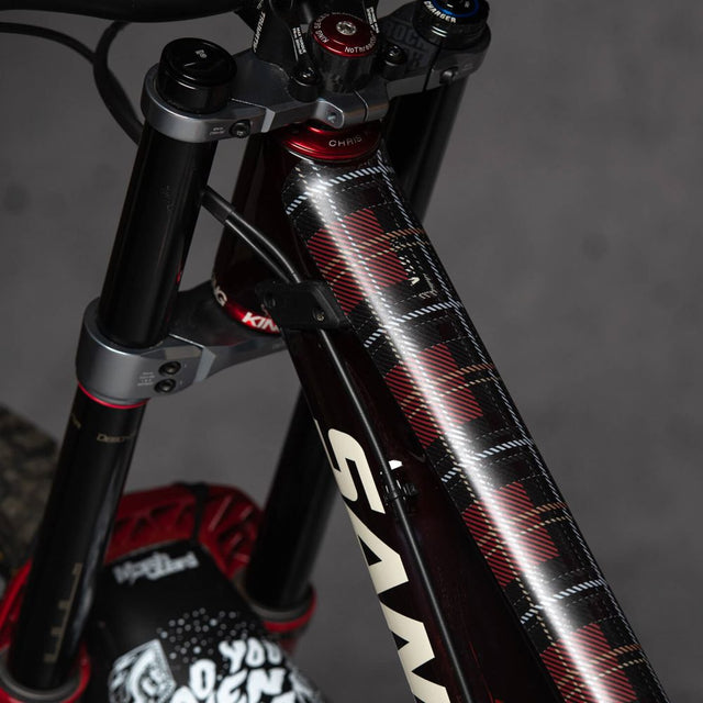 DYEDBRO MTB FRAME PROTECTION - RED TARTAN - Image 1