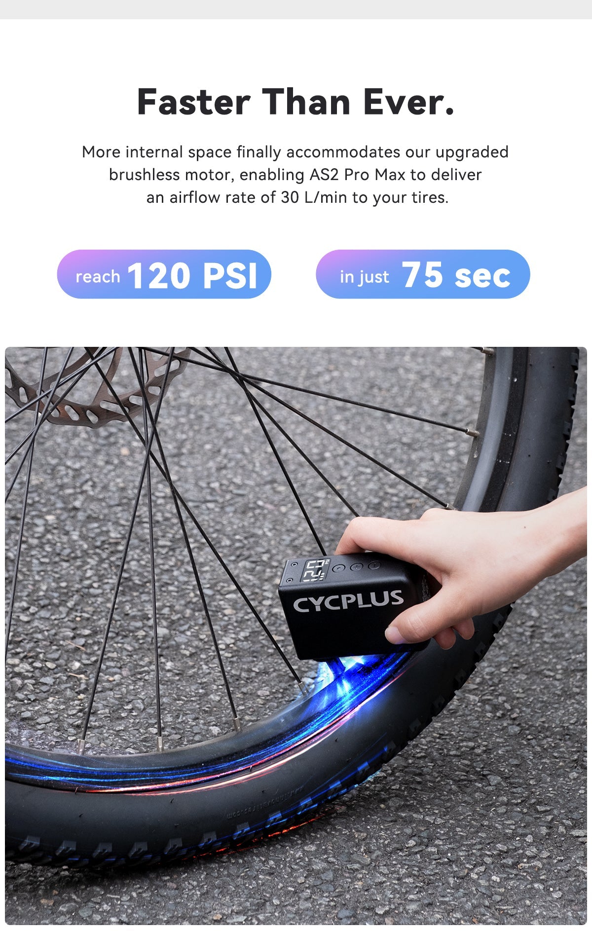 CycPlus AS2 Pro Max Electric Mini Bike Pump