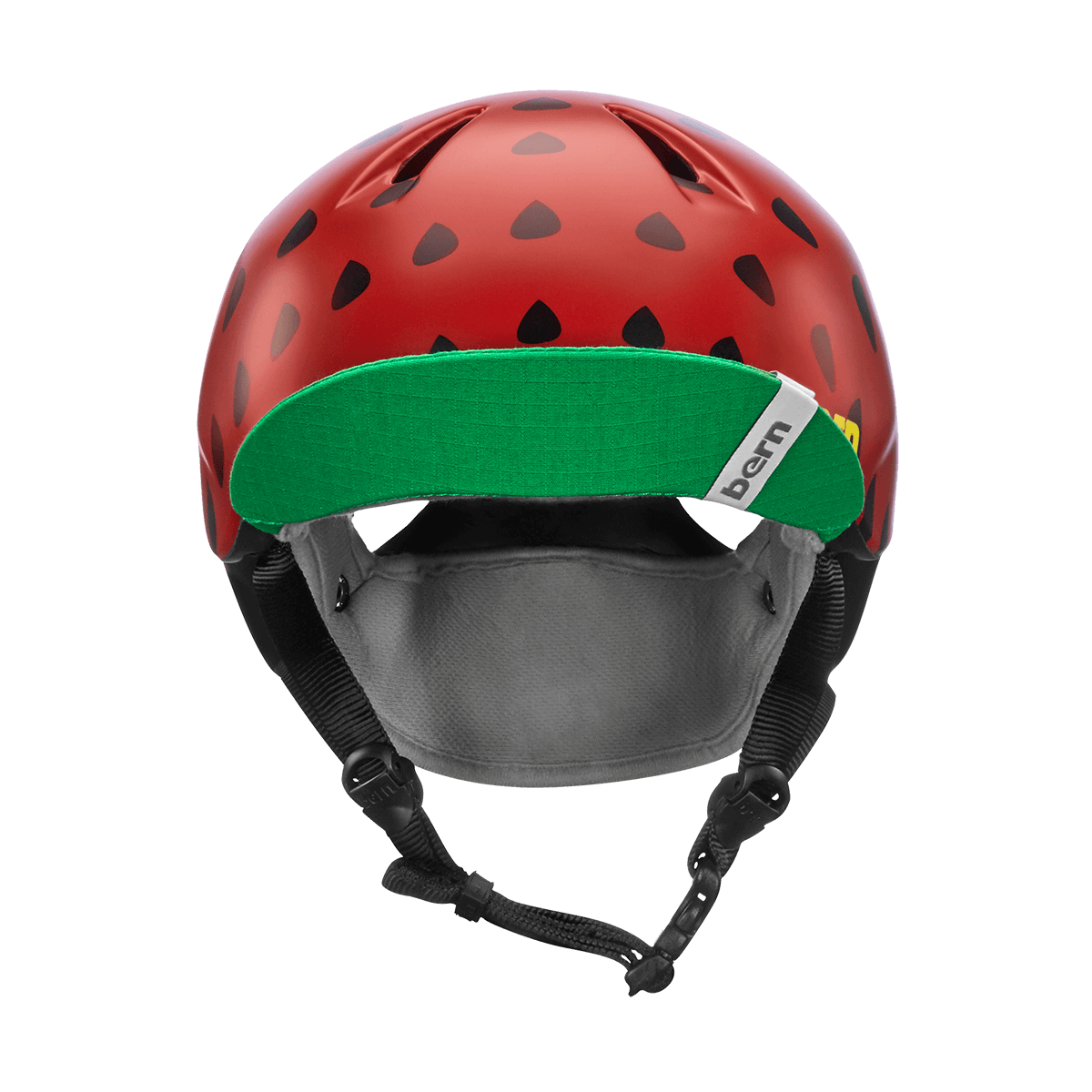 Bern Nina Satin Red Strawberry w/ Flip Visor