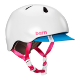 Bern Nina Satin White w/ Flip Visor